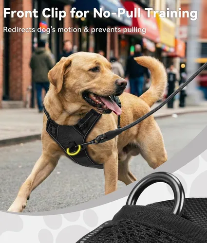 Miniatura 2 de Joytale Arnés sin tirones para perros pequeños, chaleco reflectante para mascotas con clip frontal, arnés acolchado suave ajustable con asa de fácil