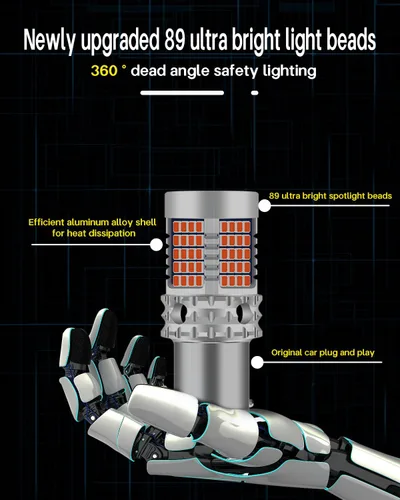 Miniatura 2 de Bombilla LED 1156, luces LED de marcha atrás, 500% más brillantes, CANBUS sin errores, BA15S 7506 1003 1141 P21W, repuesto para luz de respaldo, luz