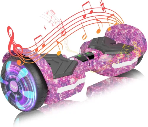 SIMATE Patinete, altavoces Bluetooth y ruedas LED iluminadas, control por APP, motores duales de 250W, velocidad máxima de 8.5 mph y alcance máximo