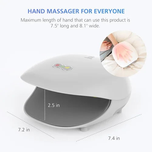 Miniatura 7 de COMFIER masajeador inalámbrico de manos con calor, 3 niveles de compresión de aire y calefacción, masajeador de manos recargable para aliviar