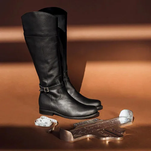 Miniatura 6 de Ouepiano Botas de equitación altas hasta la rodilla para mujer, punta redonda, cremallera lateral, hebilla de metal, botas de invierno de moda