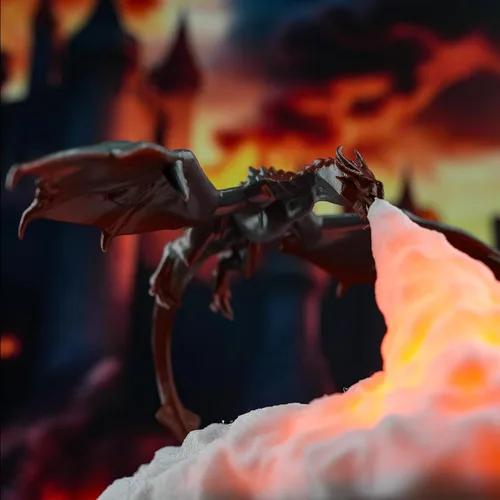 Miniatura 4 de HGomx Lámpara de dragón de fuego, luz nocturna impresa en 3D, luz LED de luna, regalo para dormitorio de niños y niñas, habitación de los niños
