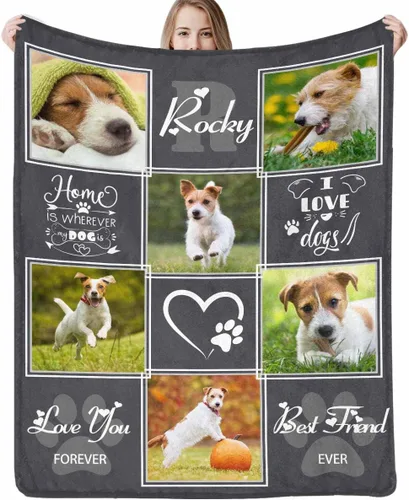 Miniatura 27 de Artsadd Manta conmemorativa personalizada con fotos para la pérdida de perros y gatos, manta conmemorativa personalizada, regalos de memoria amorosa