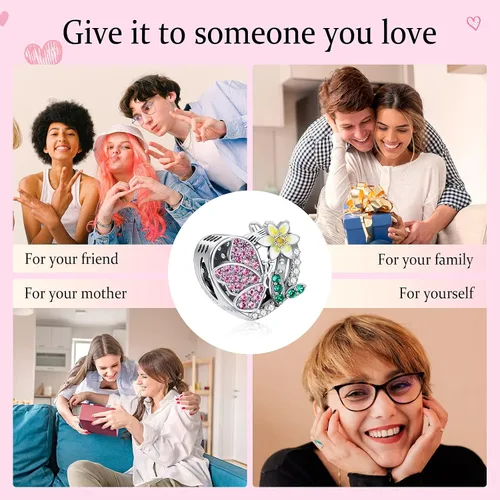 Miniatura 9 de NINGAN Dijes de piedra natal de marzo + marzo - Dije de nacimiento de narciso y mariposa para pulsera