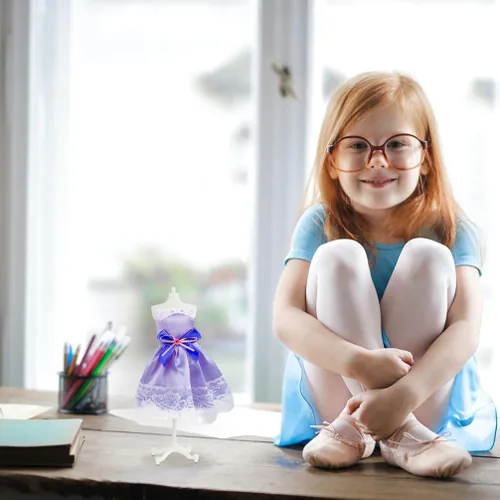 Miniatura 7 de STOBOK Maniquí de muñeca con forma de vestido de muñeca, 8 piezas, ropa, vestido, exhibición, mini muñecas, accesorios para vestidos de muñecas