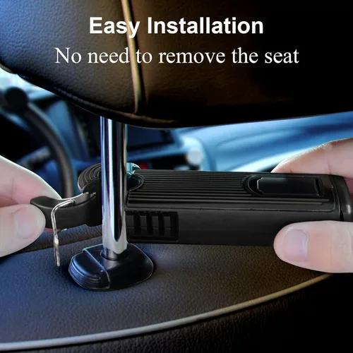 Miniatura 4 de Ganchos para Reposacabezas del Asiento Trasero - Nuevo Gancho de Coche Oculto 2 en 1 con Soporte para Teléfono, Rotación Universal de 360 Grados