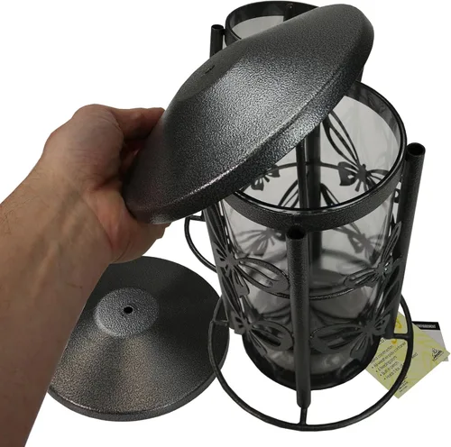 Miniatura 3 de Heath Outdoor Products The Butterfly Seed Capacity - Comedero decorativo de metal para pájaros silvestres, 3 libras