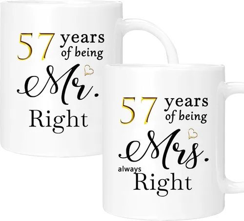 Miniatura 46 de Juego de 2 Tazas de Café del 11º Aniversario, Regalos de Boda del 11º Año Decoraciones de Aniversario para Parejas Padres Hombres Mujeres Marido