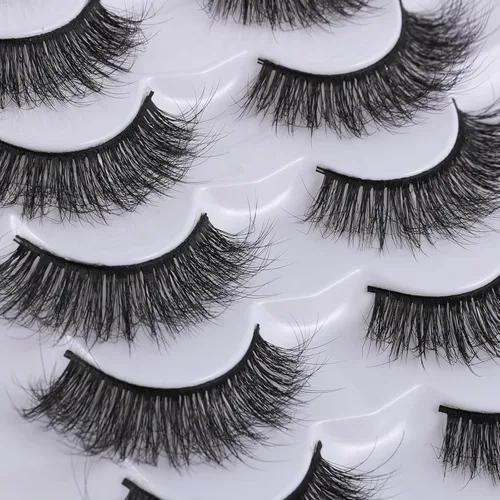 Miniatura 3 de Mebver Pestañas postizas de ojo de gato, pestañas de imitación de visón, aspecto natural, pestañas 8D esponjosas que parecen extensiones Postizas