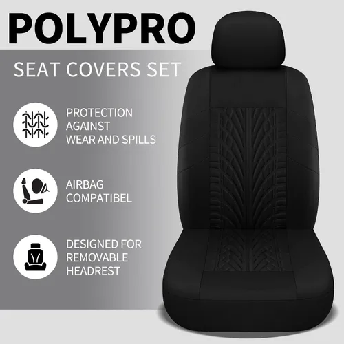 Miniatura 2 de VarCozy Fundas para Asientos de Coche Par Delantero, Fundas Universales de Tela para Asientos Delanteros de Coche, Fundas de Asiento Transpirables