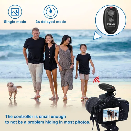 Miniatura 2 de PHOLSY Obturador remoto inalámbrico C6 compatible con Canon R8 R100 R7 R6 90D 250D 200D 850D SX50HS; para Olympus OM-1 EM1X EM1-II EM1-III EM5-III
