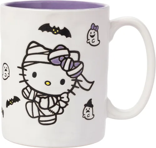Miniatura 32 de Silver Buffalo Sanrio Hello Kitty - Taza de cerámica con lunares rojos y blancos, 20 onzas Hello Kitty lunares rojos y blancos