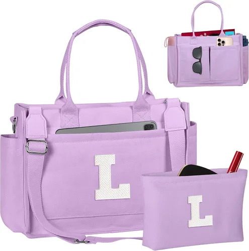 Miniatura 188 de Easter Basket Stuffers, Initial Tote Bag with Makeup Bag, Birthday Gifts for Women, Teen Girl Gifts Trendy Stuff
