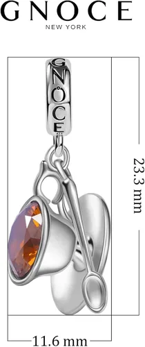 Miniatura 7 de GNOCE Rose Gold Pendant Charm for Women Sterling Silver Coffee Cup Dangle Charms for BraceletNecklace Christmas Jewelry Gift For Mom Sister Daughter