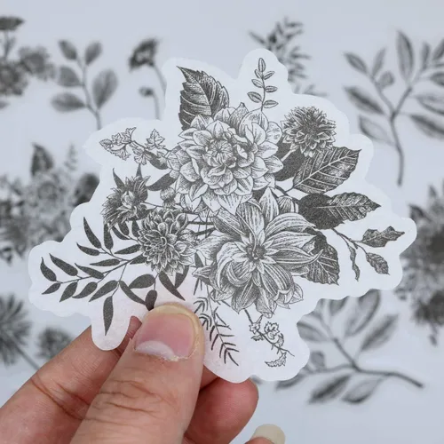 Miniatura 3 de Doraking Calcomanías de plantas de hierbas para decoración de bricolaje, 60 piezas para laptop, habitación, niños, sobres, álbumes de recortes