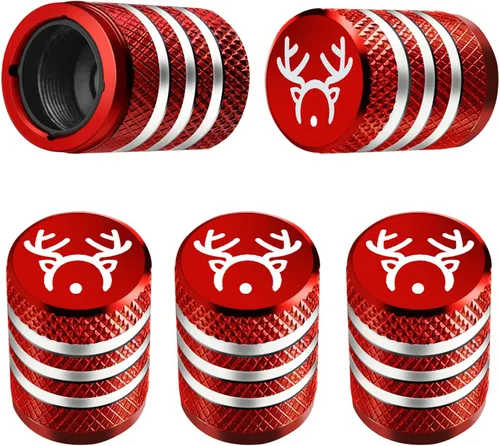 Tapa de vástago de válvula de neumático, 5 unidades, resistente a la corrosión, cuernos de reno de Navidad, accesorios de decoración para automóvil,