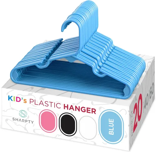 Miniatura 16 de Sharpty Perchas de plástico para niños, perchas para ropa de bebé, niños pequeños y niños, uso estándar diario, ideal para armario de niños y niñas