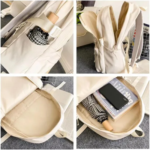 Miniatura 3 de Y2k - Mochila con colgante kawaii con diseño de estrellas estéticas, bonita bolsa para computadora portátil de preppy, suministros de regreso a