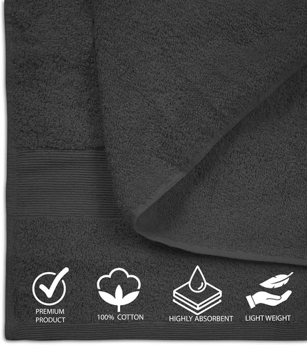 Miniatura 4 de Sábanas de baño de lujo 100% algodón - Paquete de 2 (35" x 70") Súper suaves, de secado rápido y altamente absorbentes para baño, hogar, spa y Gris