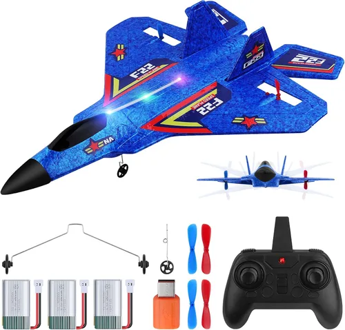 Miniatura 9 de Avión RC de 2.4 GHz, avión de control remoto L0712, cuadricóptero flotando con avión de combate estacionario automático, avión RC RTF para Gris