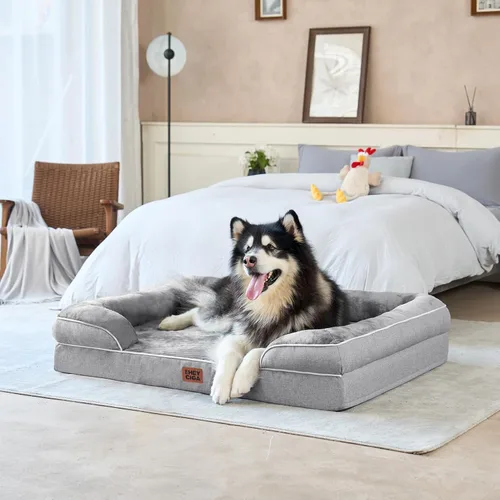 Miniatura 163 de EHEYCIGA – Cama ortopédica impermeable para perros pequeños, de espuma viscoelástica tipo caja de huevos, con bordes elevados y base antideslizante