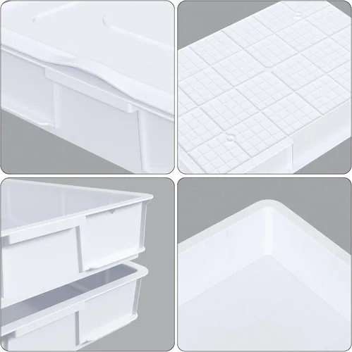 Miniatura 3 de Paquete de 4 cajas de prueba de masa de pizza comercial con tapa Contenedor de masa para pizza, tapa a juego, duradero y fácil de limpiar, gran
