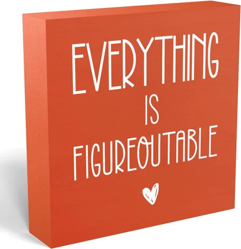 Miniatura 9 de mmiishe Letrero de madera inspirador decorativo motivacional con texto en inglés «Be Curious Not Judgmental», caja de madera para el hogar