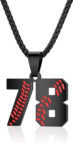 Miniatura 10 de Collar con número de béisbol para niños 00-99, collar con número de camiseta de béisbol de acero inoxidable, colgante personalizado, regalo