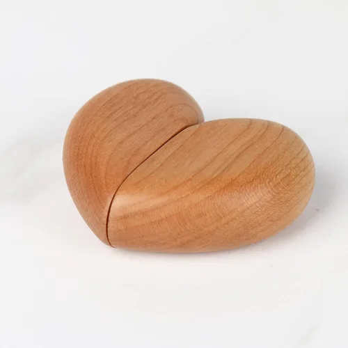 Miniatura 2 de Caja de madera para anillos en forma de corazón para boda, propuesta, caja de anillo de compromiso, estuche de madera para anillos de madera, regalo