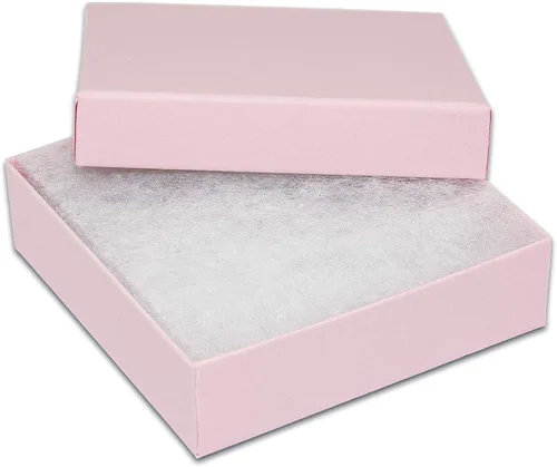Miniatura 10 de TheDisplayGuys - Paquete de 25 cajas de cartón rellenas de algodón #33 para joyas, color rojo mate (3.5 x 3.5 x 1.0 pulgadas), para envío