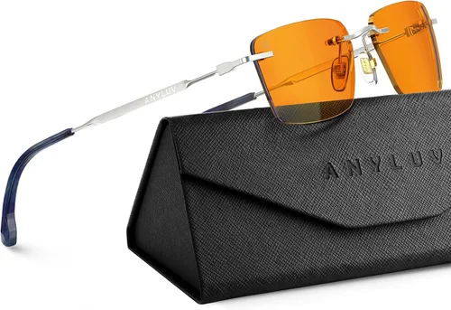 Miniatura 21 de ANYLUV Rimless Blue Light Glasses for Women/Men, Fashion Lightweight Blue Light Blocking Glasses with Stylish Metal Temples