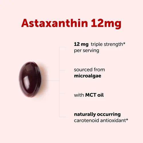 Miniatura 2 de Micro Ingredients Astaxantina de 12 mg con aceite MCT, 45 cápsulas blandas Suplementos antioxidantes de astaxantina premium* Fuente