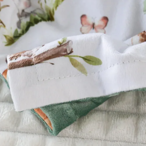 Miniatura 3 de BORITAR Manta de bebé para niños y niñas, súper suave de doble capa de minky con respaldo punteado, encantadora manta con diseño de animales