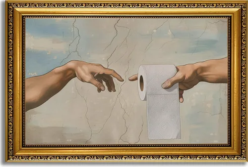 Miniatura 64 de YD&YZY Arte de pared de rana divertida para baño con marco dorado, lienzo de rana en el inodoro leyendo periódico, decoración de pared, pintura