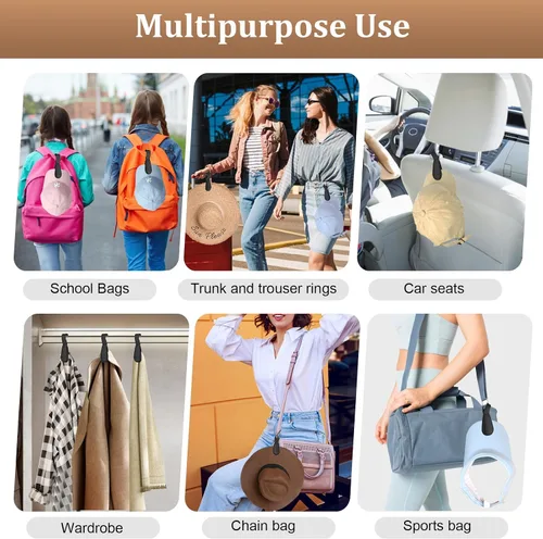 Miniatura 20 de Clip magnético para sombrero para viajes, 2 soportes de silicona color caqui claro para bolsos, bolsos, equipaje y sombreros de playa, clip