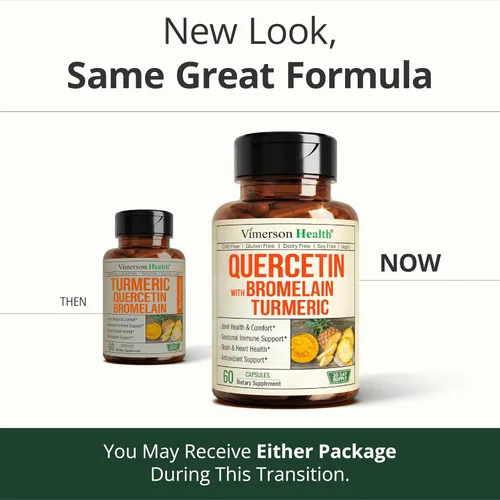 Miniatura 9 de Suplemento de quercetina con bromelina y cúrcuma - Quercetina 500 mg Cápsulas con curcumina y bromelina en polvo para alergias y apoyo articular.