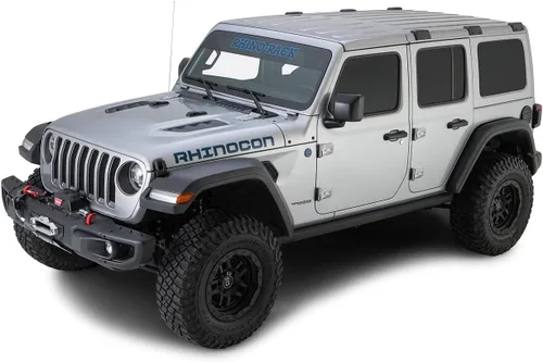 Miniatura 2 de Rhino-Rack Jeep Wrangler JL Unlimited 4 puertas duro interno estructural portaequipajes/sistema de montaje de 3 bases de columna vertebral desnuda