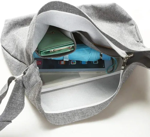Miniatura 7 de Covelin - Bolsa de hombro informal de lona para mujer, estilo bohemio y retro, bolsa de mano, bolso cruzado, tamaño grande