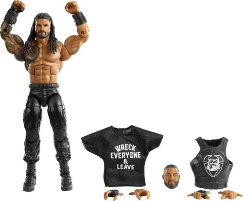 WWE MATTEL Top Picks Elite Roman Reigns - Figura de acción de 6 pulgadas con articulación de lujo para posar y jugar, detalles realistas, equipo de