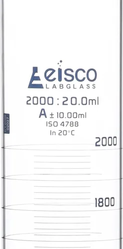 Miniatura 2 de Cilindro graduado, 67.6 fl oz - Tolerancia clase A ±10.0.0 fl oz - Base hexagonal - Graduaciones azules - Vidrio de borosilicato 3.3 - Eisco Labs