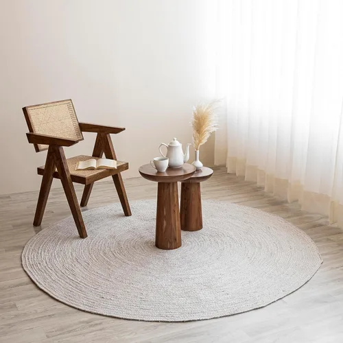 Miniatura 7 de Homemonde - Alfombra de yute, 2'x3', rectangular, decoración bohemia para el hogar, alfombra reversible y trenzada tejida a mano, estilo rústico