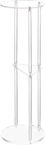 Miniatura 8 de HMYHUM Mesa de bebida acrílica para espacios pequeños, mesa de Martini para sala de estar, mesa auxiliar de bebidas pequeñas, 3 niveles, redonda