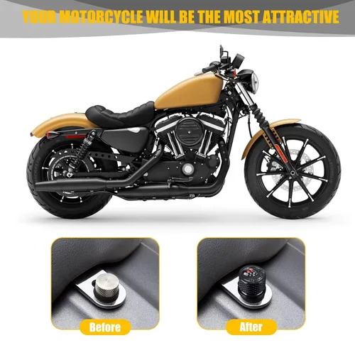 Miniatura 8 de Tornillo de perno de asiento de guardabarros trasero 1/4"-20 Rosca para Harley Dyna Fatbob Sportster CVO Softail Touring 1996-2024 (negro)