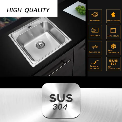 Miniatura 6 de WellsSinkware CMT1515-6-1 - Fregadero de cocina rectangular de acero inoxidable calibre 22 con accesorios, gran caravana, oficina en casa