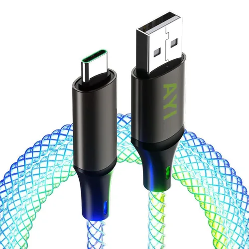 Miniatura 13 de AYI 3 combinaciones de múltiples puertos USB A a USBC Micro PD cable de carga rápida iluminado flujo de corriente compatible con casi todos
