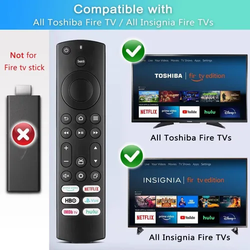 Miniatura 2 de Reemplazo para control remoto Insignia/Toshiba/Pioneer Fire TV, compatible universal para AMZ Fire Smart TV remoto (no para stick y cubo) con 6