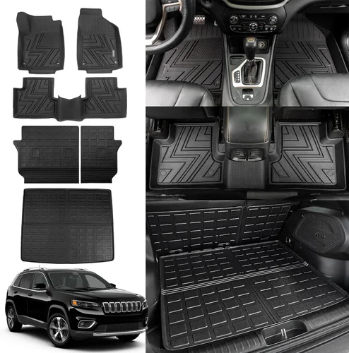 Miniatura 7 de Rongtaod Tapete de carga compatible con Jeep Cherokee 2019-2023, alfombrilla de maletero de TPE para asiento trasero, accesorios para Jeep Cherokee