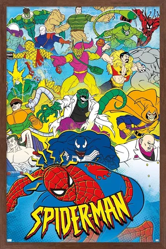 Miniatura 15 de Marvel Comics Spider-Man - Póster animado de pared de los años 90, 34 pulgadas de largo x 22.4 W, versión premium sin marco