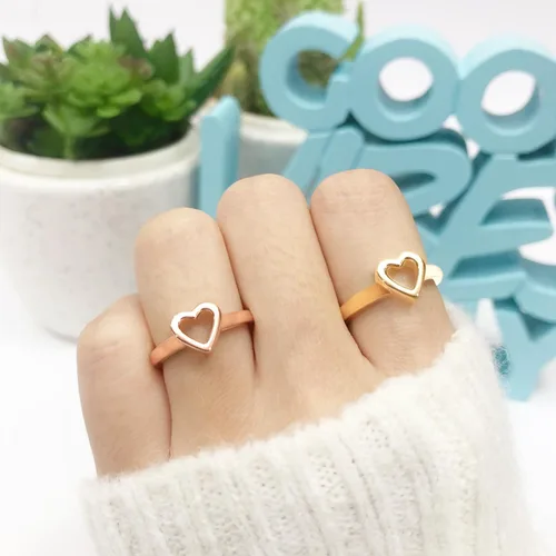 Miniatura 2 de Anillo de corazón abierto de oro de 14 quilates sobre plata de ley Jewel Zone, Plata de ley, oro, oro de 14 quilates