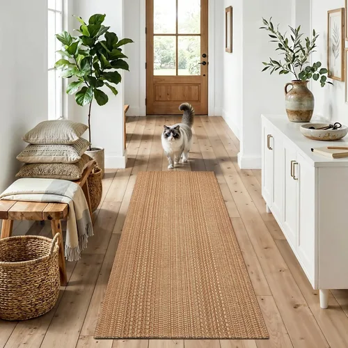 Miniatura 8 de MatEssenz Alfombrillas de cocina de 20 x 30 pulgadas para piso, alfombras de cocina tejidas, lavables a máquina, estilo bohemio, antideslizantes